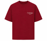 T-Shirt CLP Rouge Bordeaux Unisexe Logo Blanc