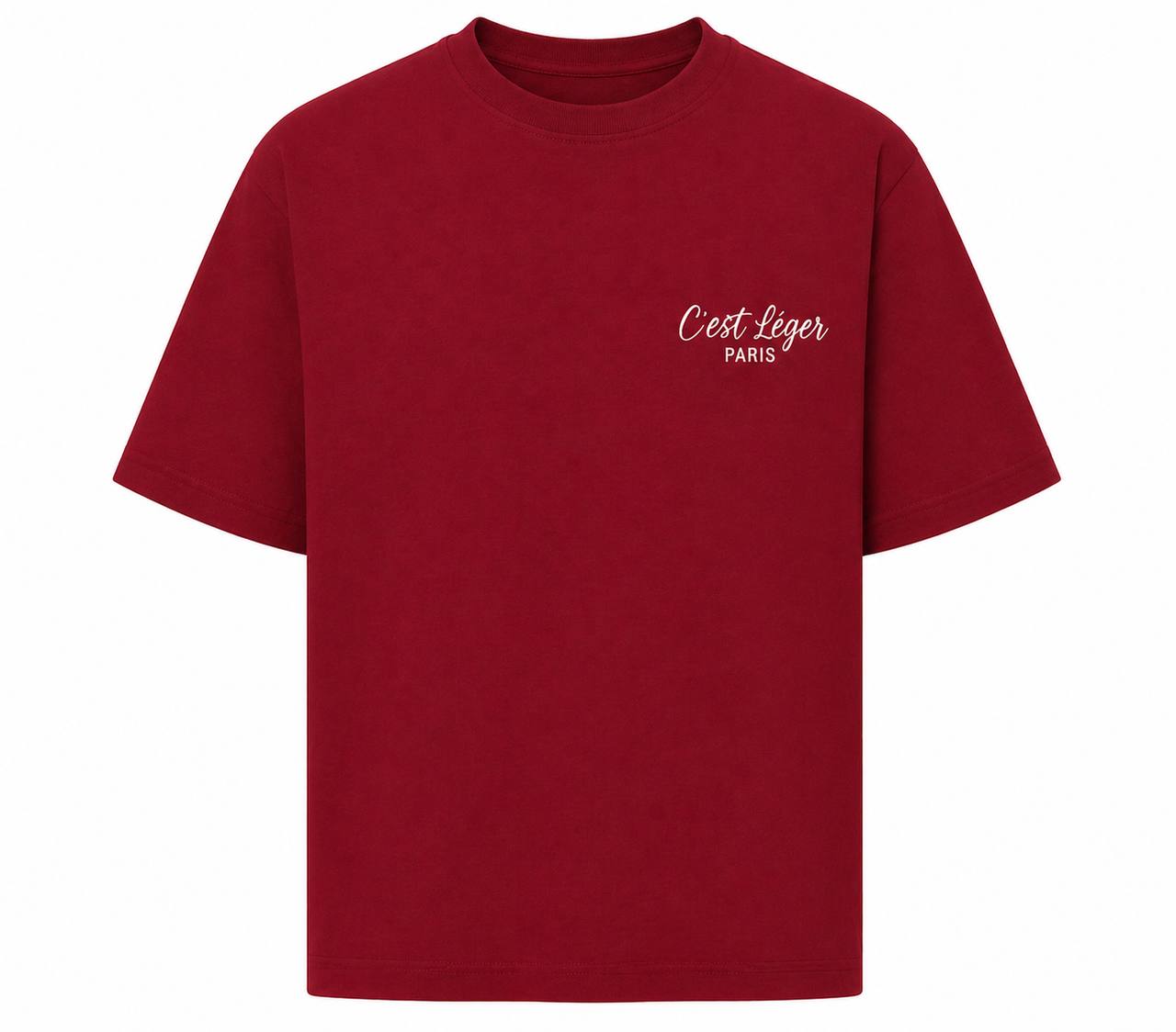 T-Shirt CLP Rouge Bordeaux Unisexe Logo Blanc
