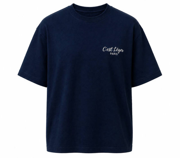 T-Shirt CLP Bleu Nuit Unisexe Logo Bleu Ciel