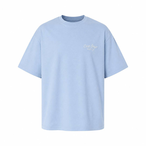 T-Shirt CLP Bleu Ciel Unisexe Logo Blanc