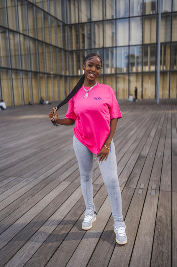 T-Shirt CLP Rose Unisexe Logo Bleu