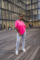 T-Shirt CLP Rose Unisexe Logo Bleu