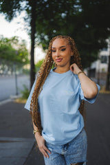 T-Shirt CLP Bleu Ciel Unisexe Logo Blanc