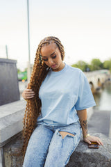T-Shirt CLP Bleu Ciel Unisexe Logo Blanc
