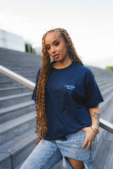 T-Shirt CLP Bleu Nuit Unisexe Logo Bleu Ciel