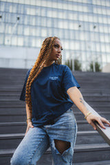 T-Shirt CLP Bleu Nuit Unisexe Logo Bleu Ciel